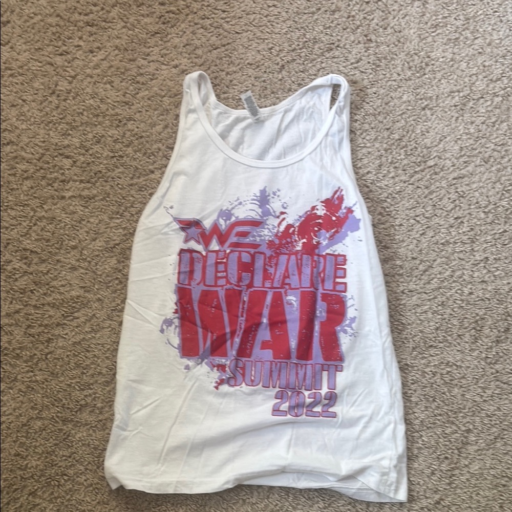 Bella Canvas White Tank Top with Red and Purple Print